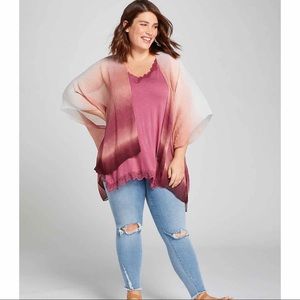 NWT Lane Bryant Pleated Ombré Overpiece